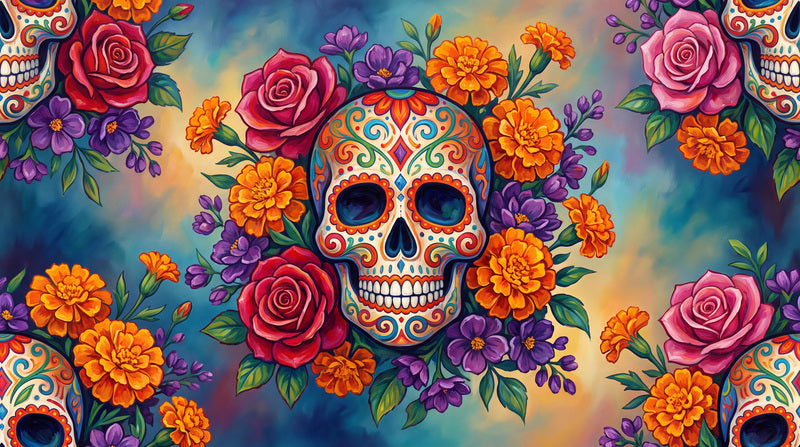 custom home teal skull removable self adhesive non woven vinyl wallpaper mural sm