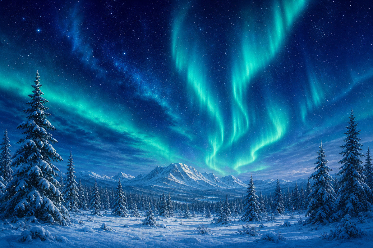 Indigo Aurora Wallpaper Mural product view