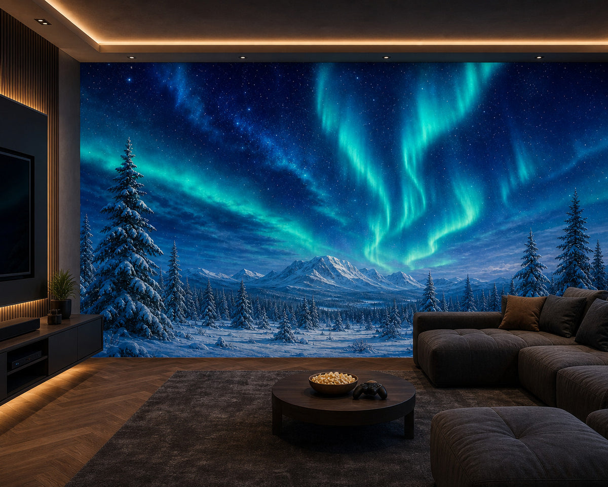 Indigo Aurora Wallpaper Mural product view