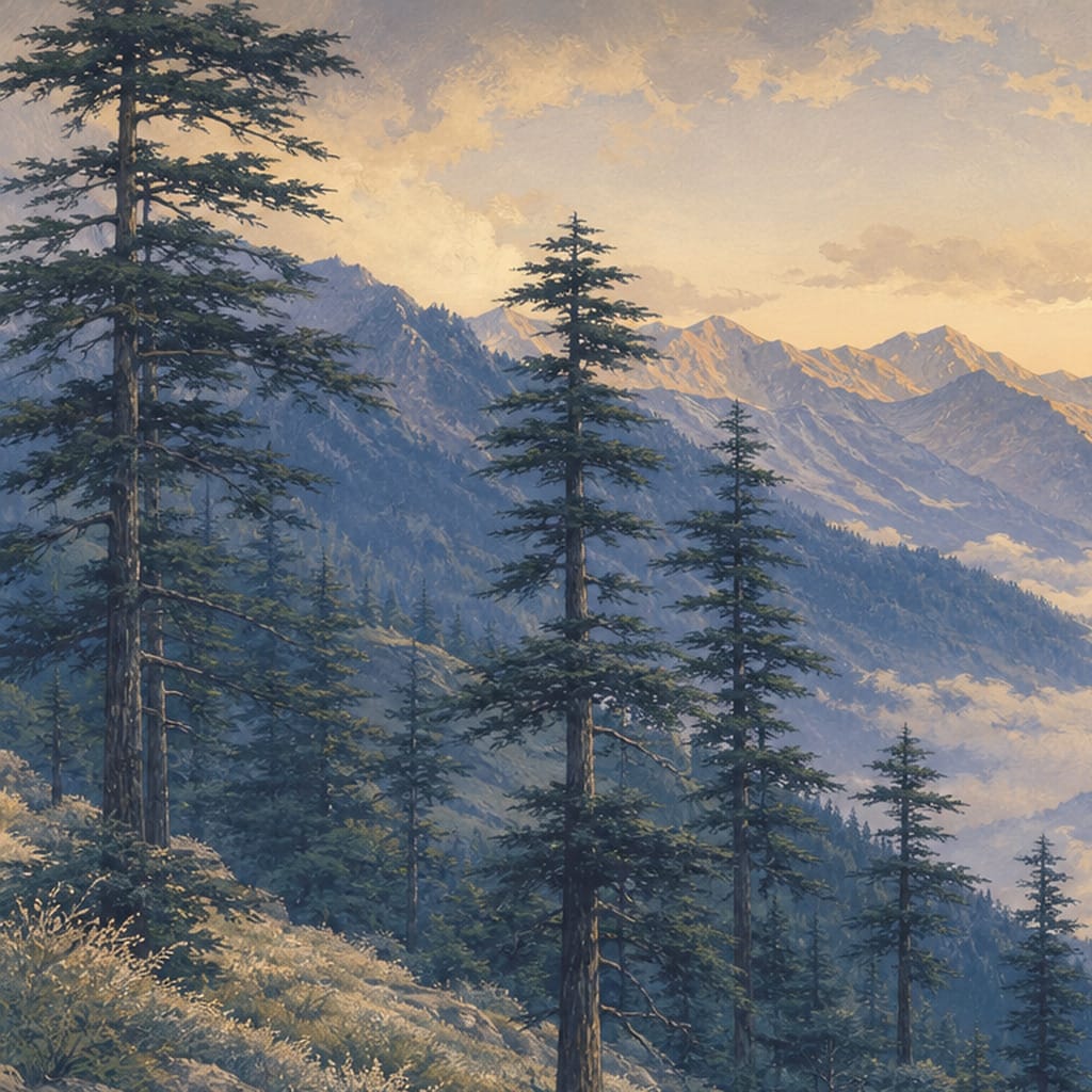 Indigo Cedar Wallpaper Mural product view