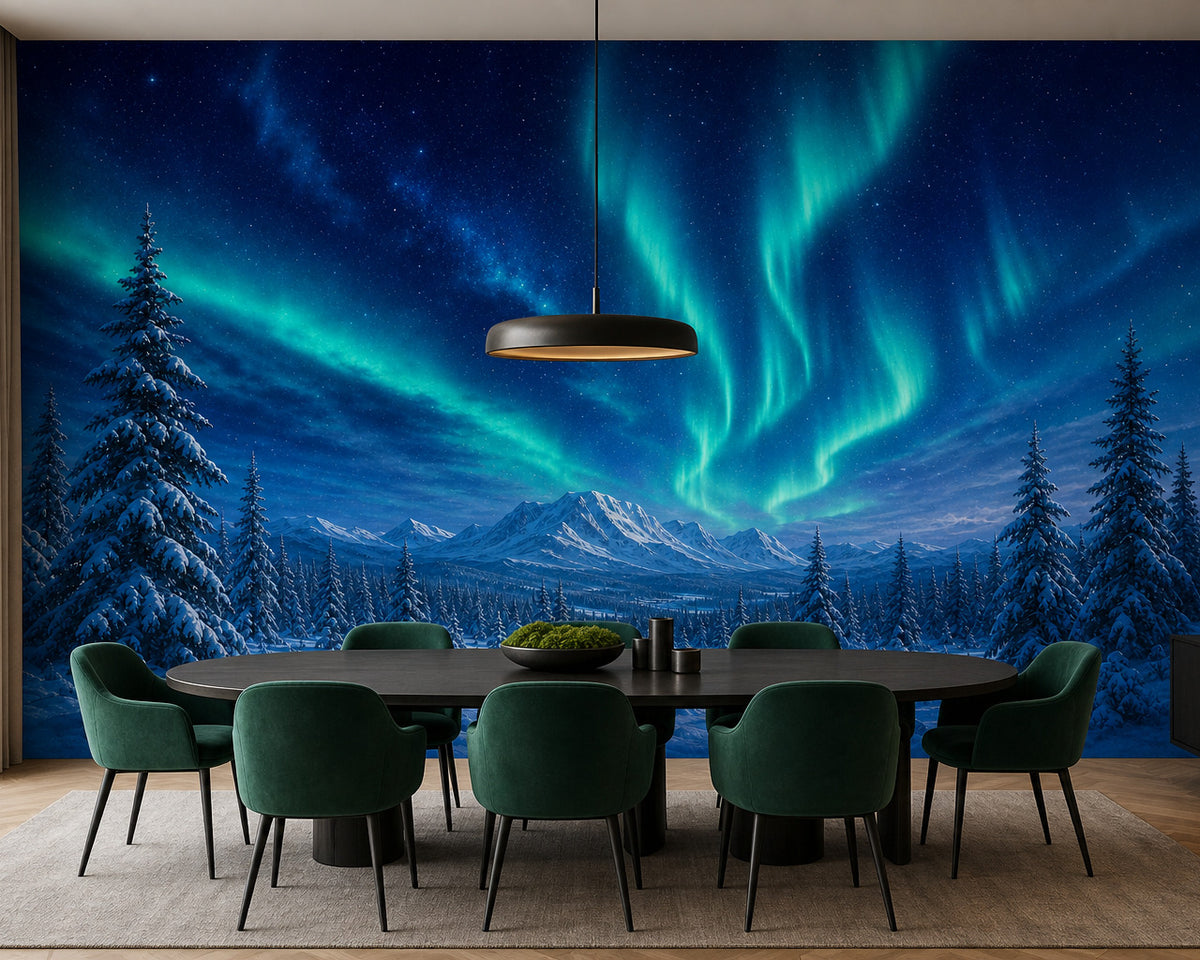Indigo Aurora Wallpaper Mural product view