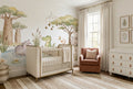 Sage Playful Pond Animals Wallpaper Mural