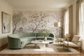 Ivory Blossom And Arched Bridge Wallpaper Mural