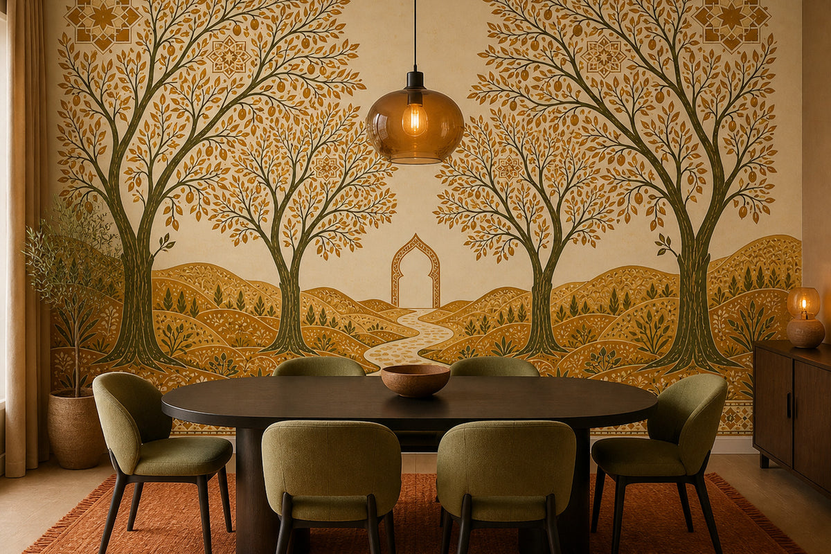 Ivory Ochre Wallpaper Mural product view