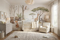 Soft Green Animal Friends Wallpaper Mural
