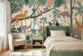 Pastel Storybook Safari Jungle Wallpaper Mural
