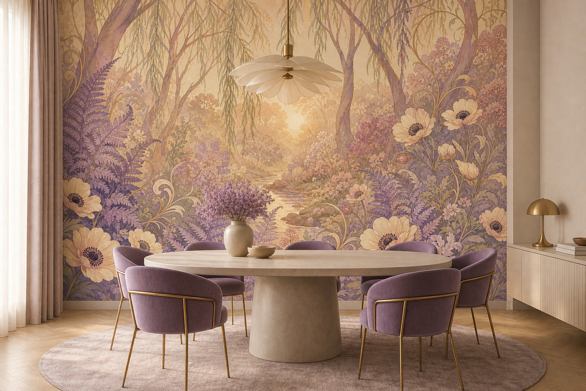 Lilac Fern Wallpaper Mural product view