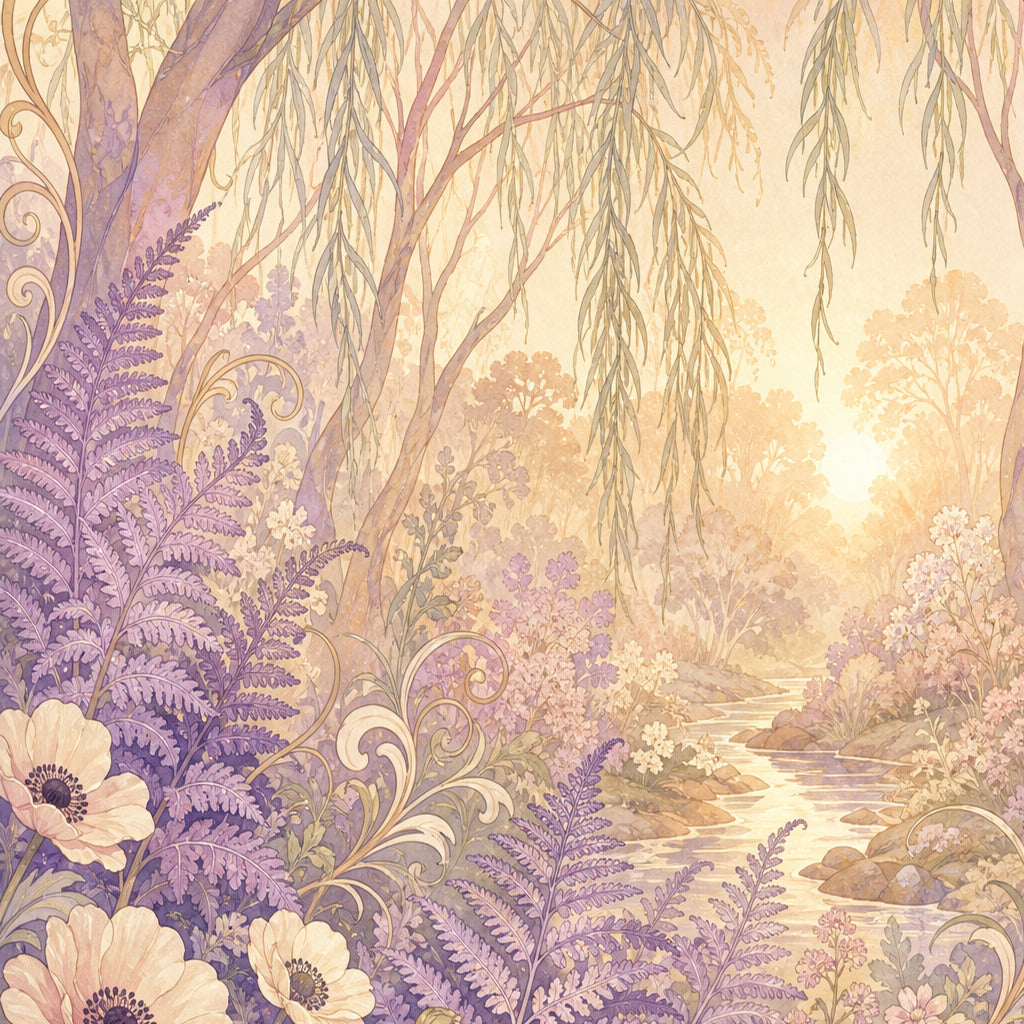 Lilac Fern Wallpaper Mural product view