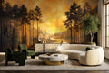 Golden Pine Lake Forest Wallpaper Mural