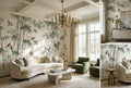 Olive Bird Bamboo Forest Wallpaper Mural