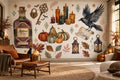 Cream Potion Pattern Halloween Wallpaper Mural