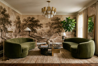 Sepia Riverside Woodland Wallpaper Mural