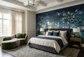 Navy Botanical Birds And Flowers Wallpaper Mural