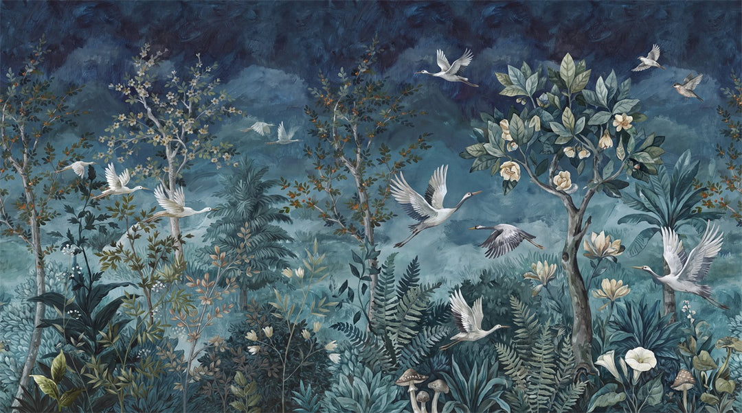 custom navy birds wallpaper mural wall self adhesive non woven vinyl removable main