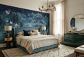 Deep Blue Enchanted Bird Garden Wallpaper Mural