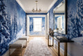 Frost Navy Serene Nordic Winter Forest Wallpaper Mural