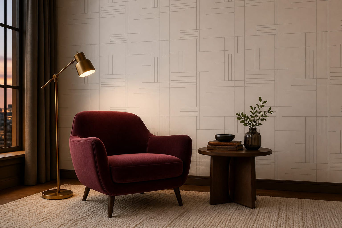 Neutral Linear Wallpaper Mural product view