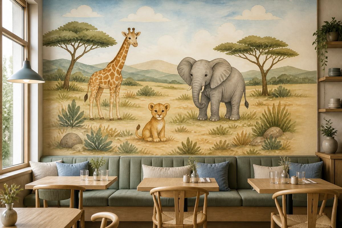 Neutral Safari Wallpaper Mural product view