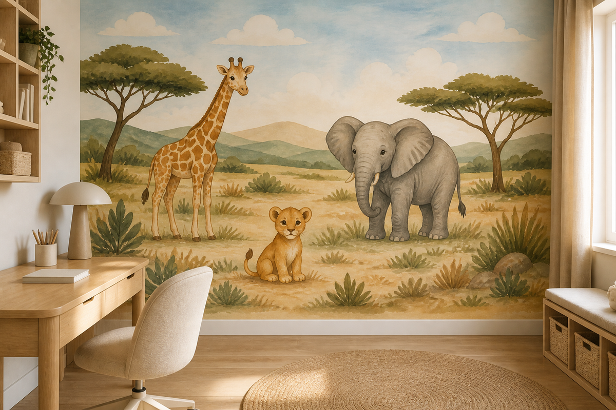Neutral Safari Wallpaper Mural product view