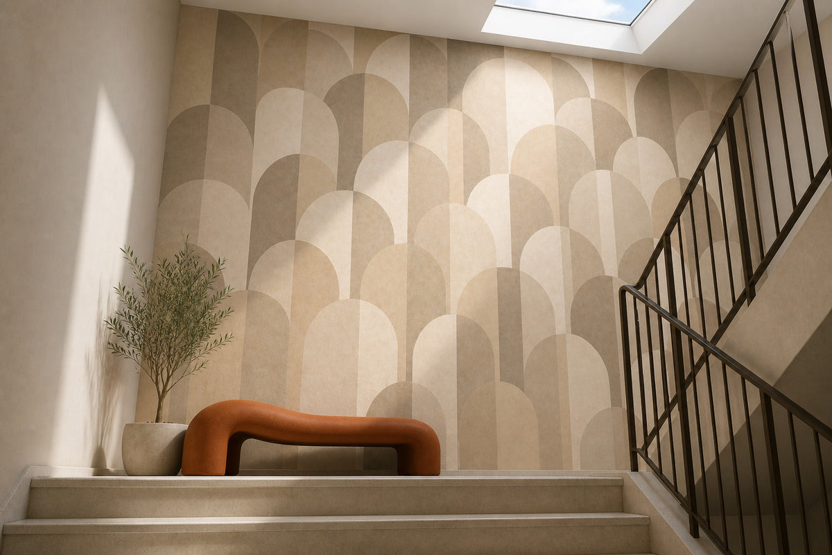 Neutral Soft Arc Wallpaper Mural product view