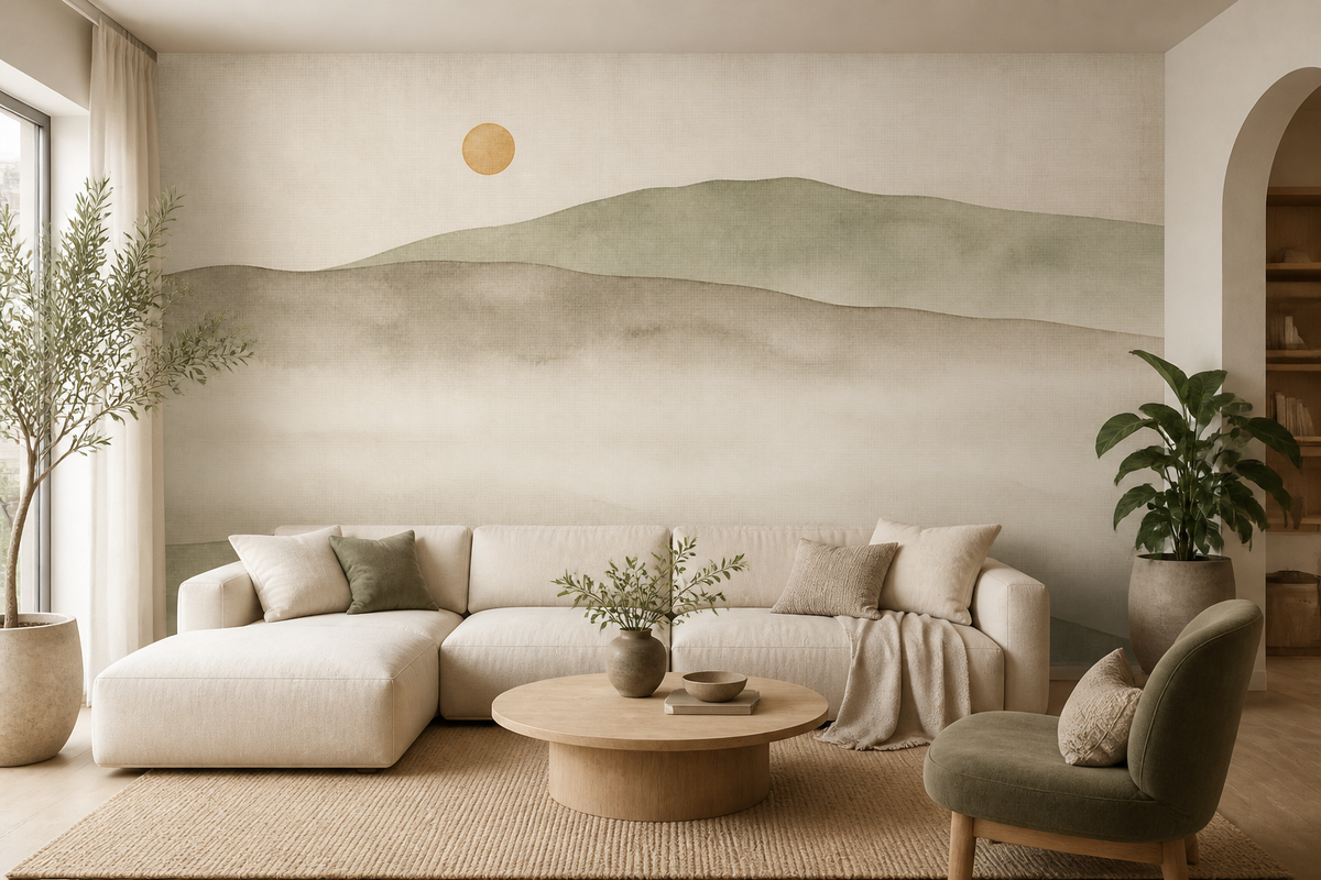 Neutral Greige Wallpaper Mural product view