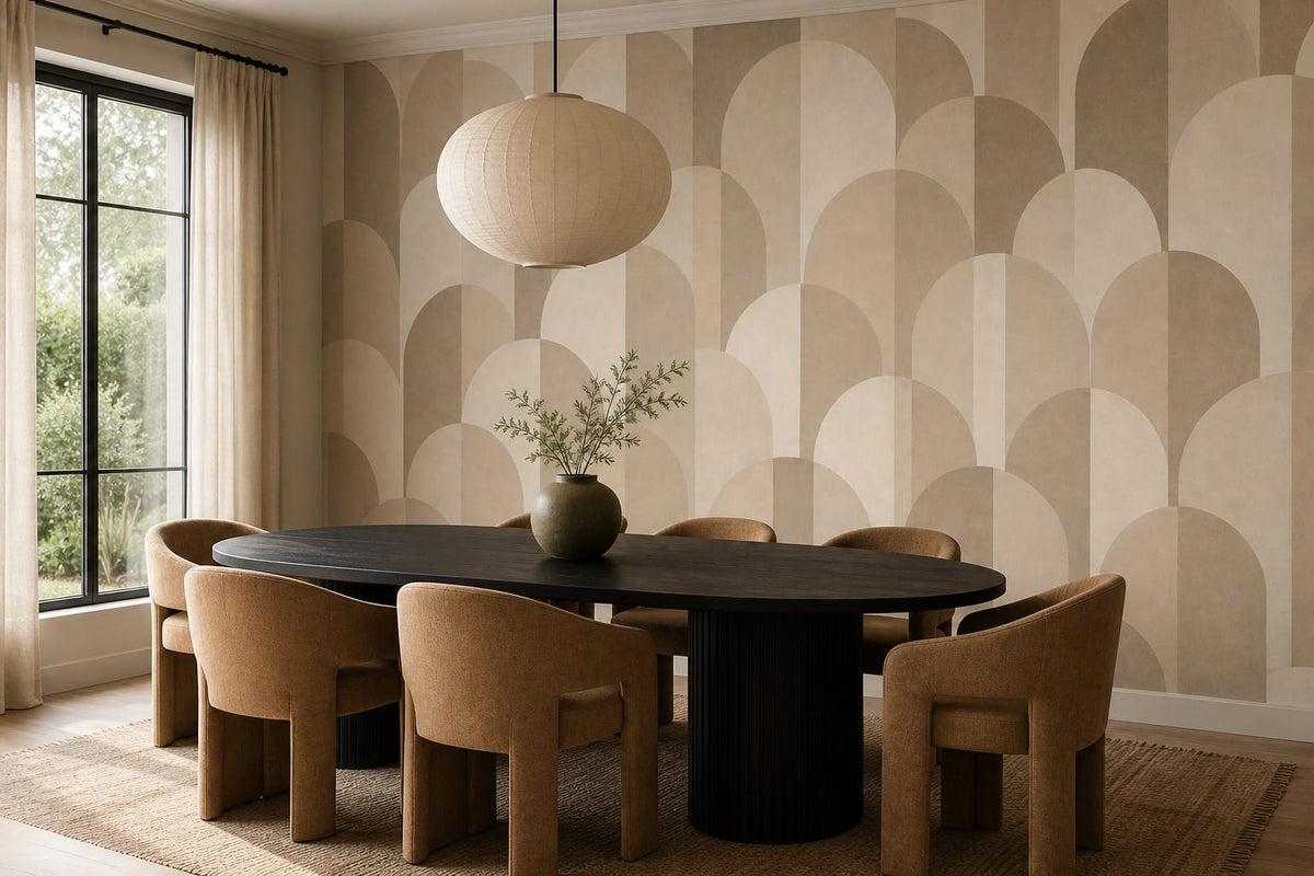 Neutral Soft Arc Wallpaper Mural product view