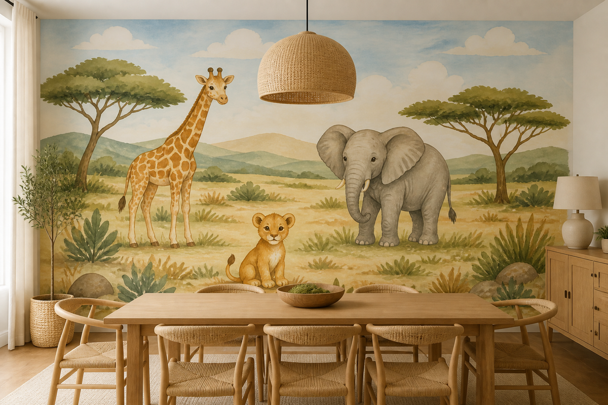 Neutral Safari Wallpaper Mural product view