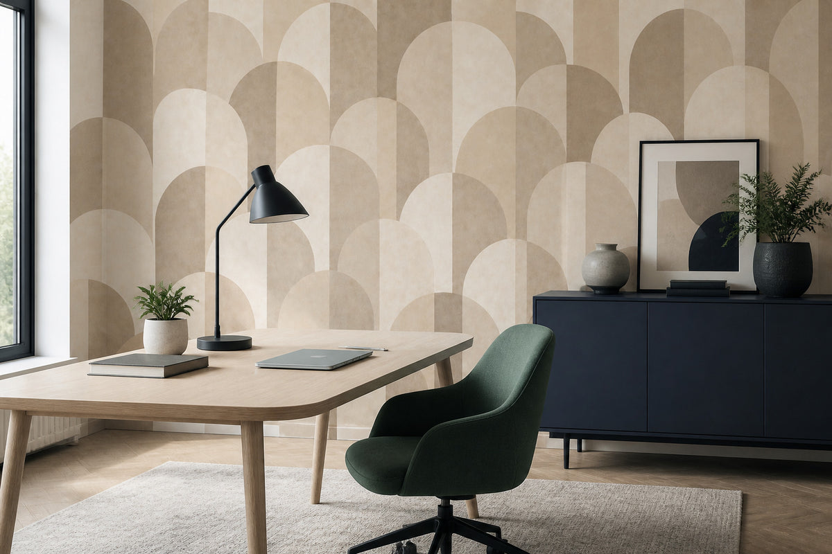 Neutral Soft Arc Wallpaper Mural product view