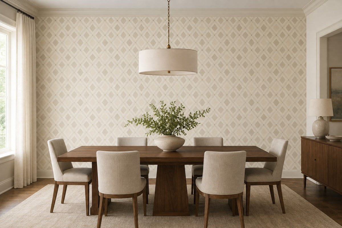 Neutral Diamond Wallpaper Mural product view