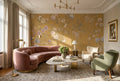 Ochre Hanging Floral Chinoiserie Wallpaper Mural