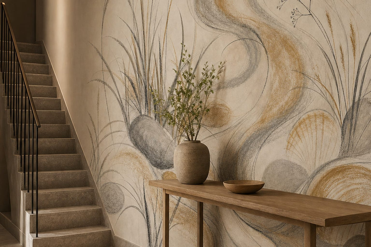 Ochre Hand Wallpaper Mural product view