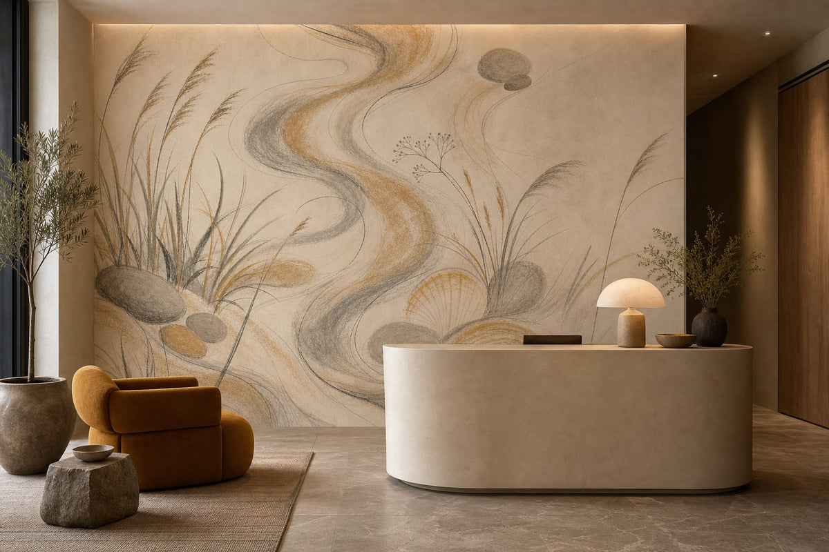 Ochre Hand Wallpaper Mural product view