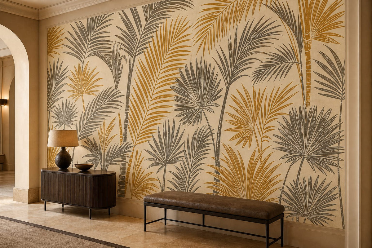 Ochre Palm Wallpaper Mural product view