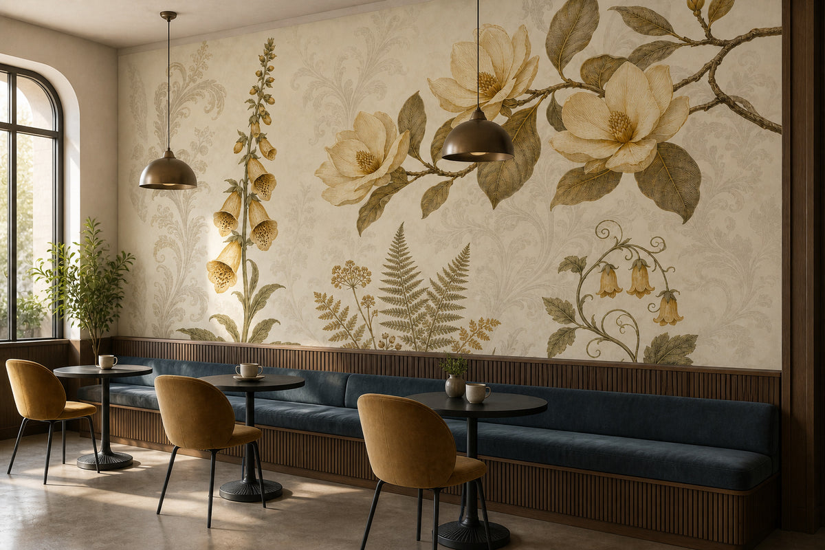 Ochre Silk Wallpaper Mural product view