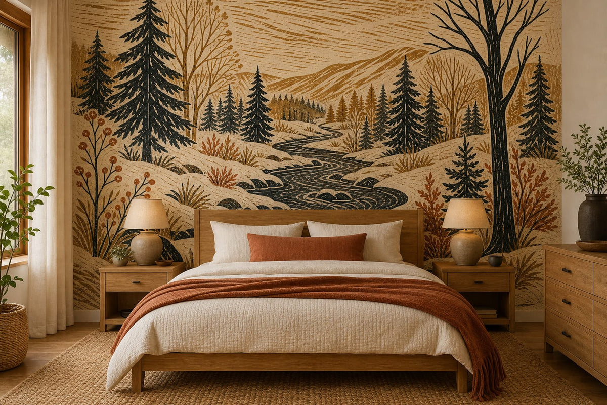 Ochre Snow Wallpaper Mural product view