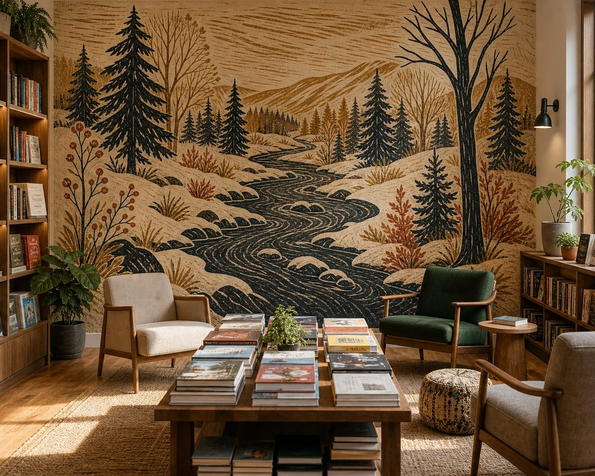 Ochre Snow Wallpaper Mural product view