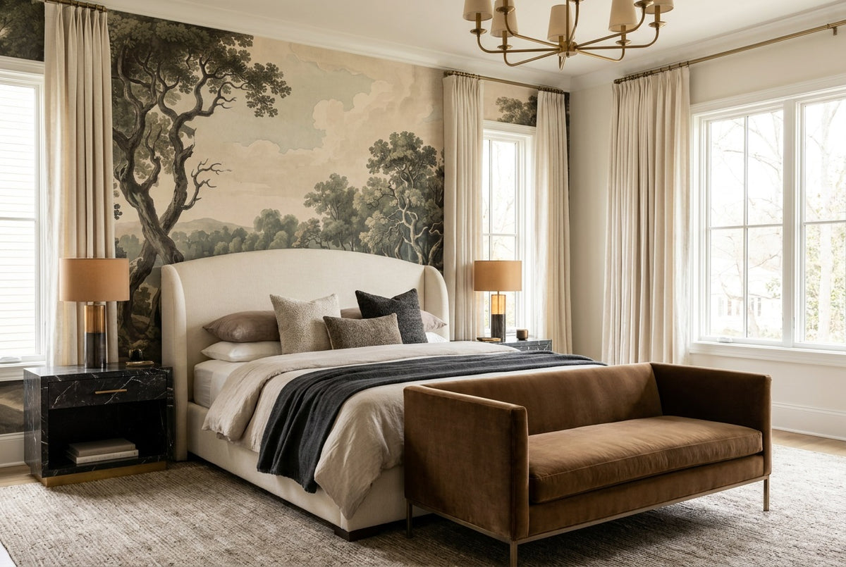 custom olive forest lake wallpaper mural bedroom stick on non woven vinyl removable