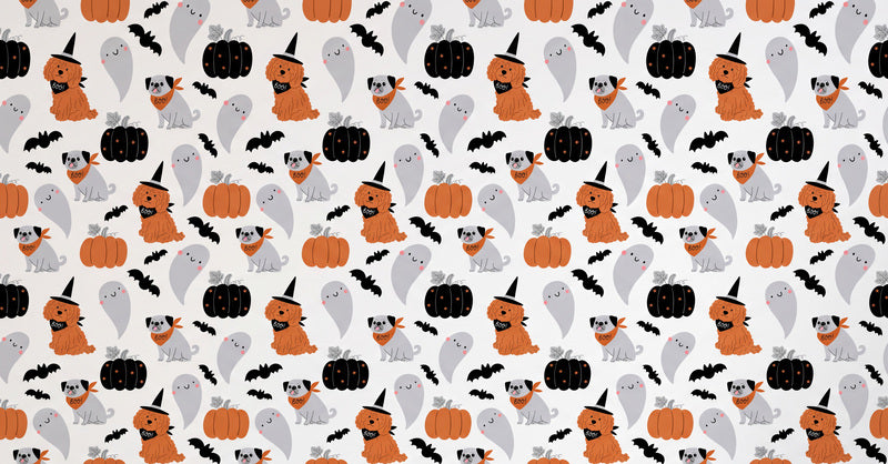 Cream Cat Pattern Halloween Wallpaper Mural