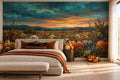 Orange Pumpkin Field Halloween Wallpaper Mural