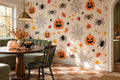 Cream Pumpkin Pattern Halloween Wallpaper Mural