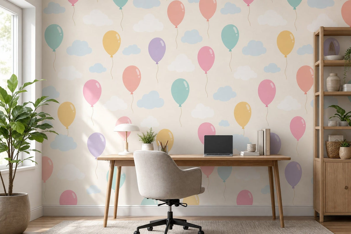 Pastel Balloon Wallpaper Mural product view
