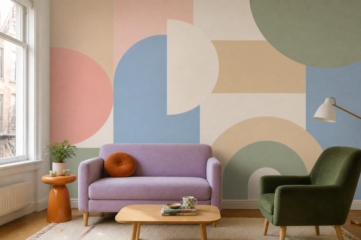 Pastel Block Wallpaper Mural product view