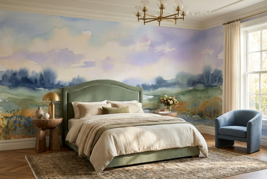 custom pastel river wallpaper mural bedroom stick on non woven vinyl removable