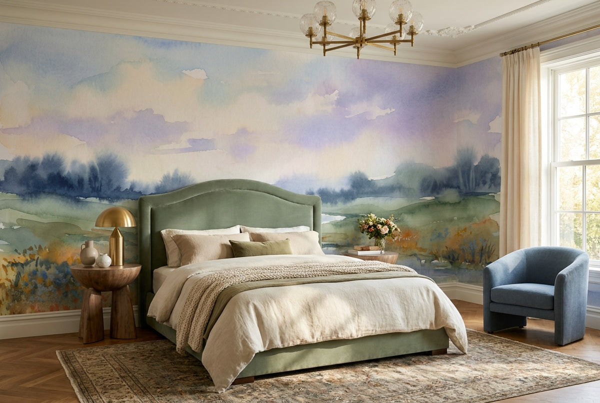 custom pastel river wallpaper mural bedroom stick on non woven vinyl removable