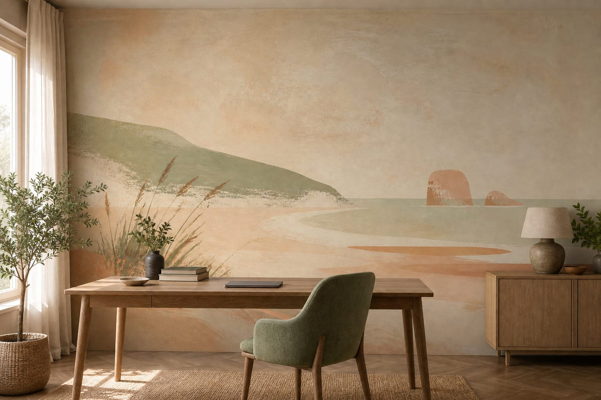 Peach Beach Wallpaper Mural product view