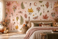 Pink Autumn Pattern Halloween Wallpaper Mural