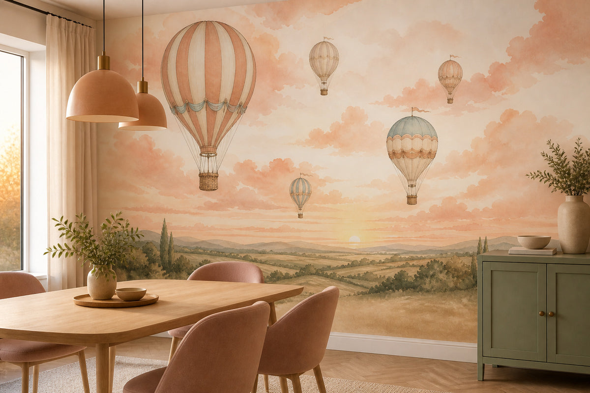 Peach Balloon Wallpaper Mural product view