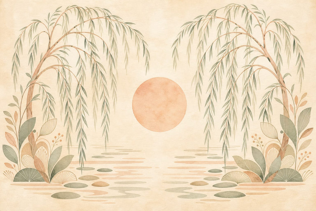 Peach Willow Mid Wallpaper Mural product view
