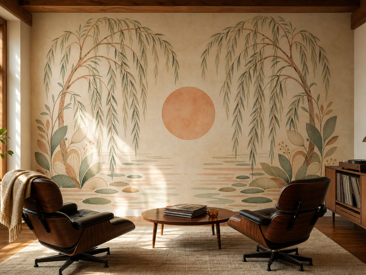 Peach Willow Mid Wallpaper Mural product view