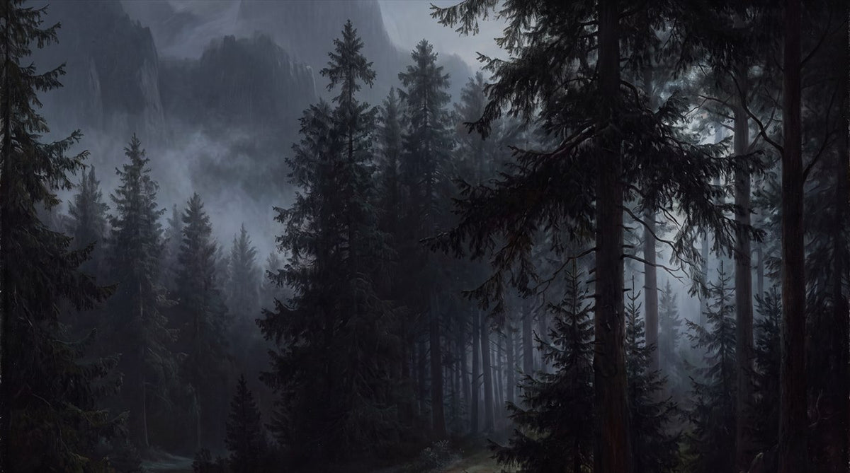 custom pine dark forest wallpaper mural main image stick on non woven removable vinyl